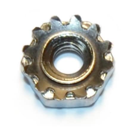 Midwest Fastener External Tooth Lock Washer Lock Nut, #6-32, 18-8 Stainless Steel, Not Graded, 25 PK 33782